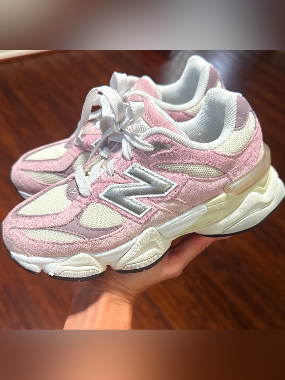 New Balance 9060 Kids Light Pink Athletic Retro Sneakers size 1